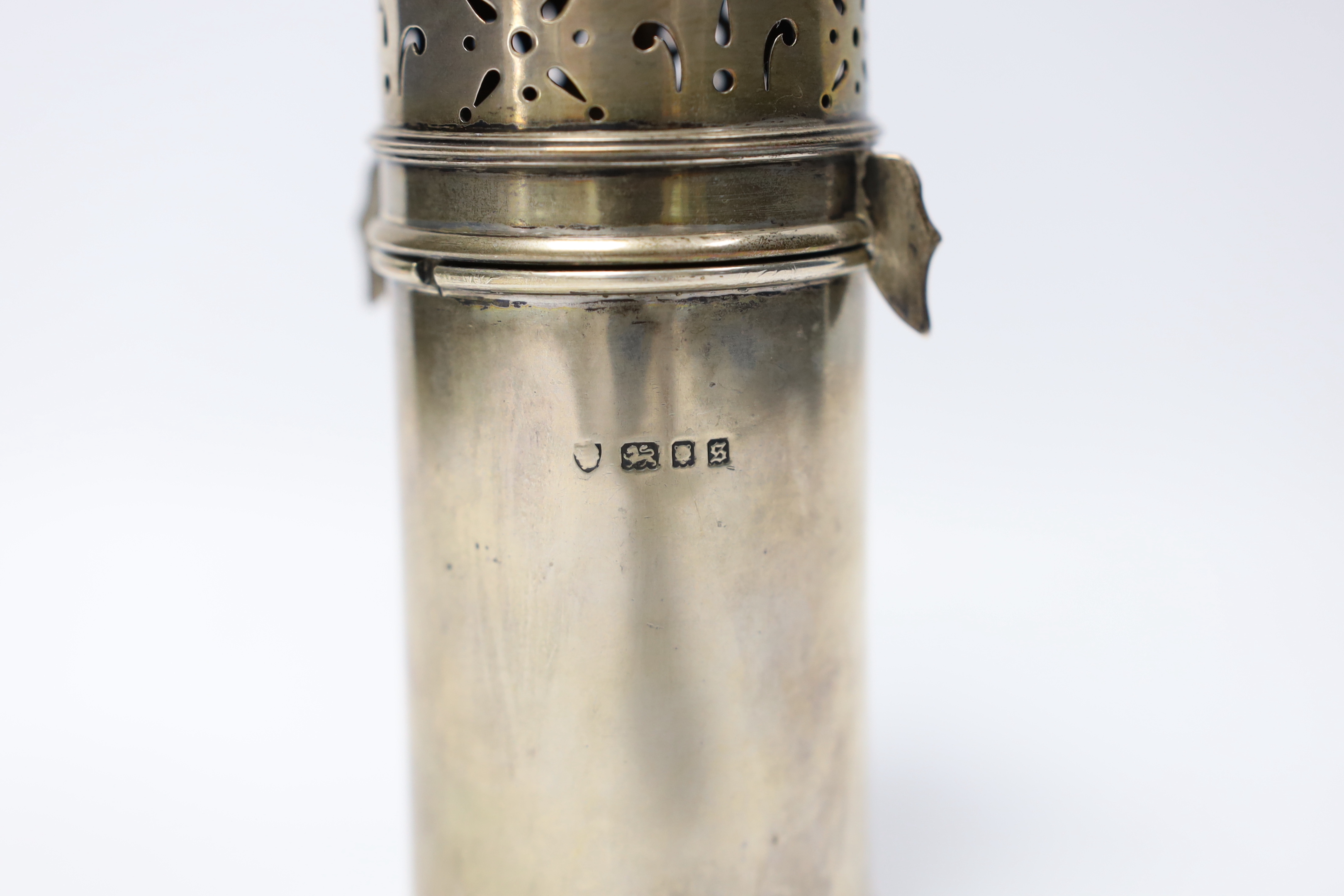 A George V silver lighthouse sugar caster, Edward Barnard & Sons Ltd, London, 1933, 17cm